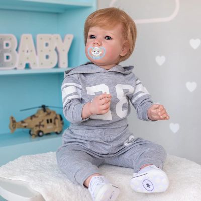 TERABITHIA 28 Inches Huge Size Rooted Blond Hair Lifelike Reborn Baby Doll with Soft Weighted Cuddly Body Realistic Newborn Toddler Boy Dolls That Look Real and Feel Real