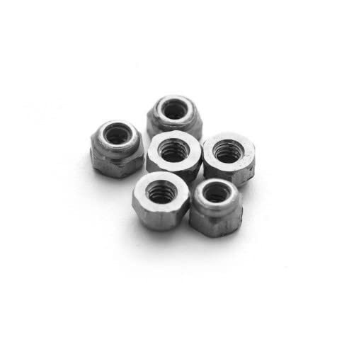 SPITBOARDS Fingerboard Lock Nuts for Professional Complete Fingerboards Nylon Insert First aid Fingerboard Tuning Self Locking System Spare Parts 6pcs (Silver)