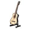 LiebeWH Miniature Wooden Guitar Model Worlds Smallest Musical Instrument Display with Stand Home Desk Decor Collectible Ornament for Office and Dollhouse view 1