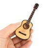 LiebeWH Miniature Wooden Guitar Model Worlds Smallest Musical Instrument Display with Stand Home Desk Decor Collectible Ornament for Office and Dollhouse view 2
