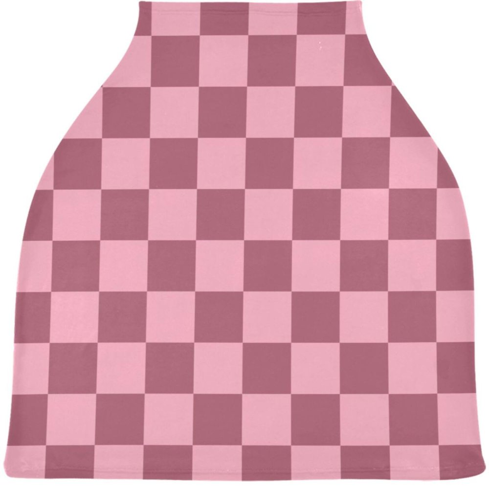 Brown Checkered Baby Car Seat Covers Buffalo Check Carseat Canopy Soft Infant Stroller Cover Nursing Breastfeeding Covers for Girls Boys Newborn Fit Summer Spring Autumn