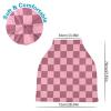 Brown Checkered Baby Car Seat Covers Buffalo Check Carseat Canopy Soft Infant Stroller Cover Nursing Breastfeeding Covers for Girls Boys Newborn Fit Summer Spring Autumn view 3