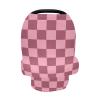 Brown Checkered Baby Car Seat Covers Buffalo Check Carseat Canopy Soft Infant Stroller Cover Nursing Breastfeeding Covers for Girls Boys Newborn Fit Summer Spring Autumn view 4
