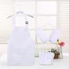 ccHuDE 2 Pcs Kids Chef Apron Hat Children Cooking Apron Adjustable Baking Apron Child Painting Aprons for Toddler White view 3