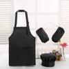 ccHuDE 2 Pcs Kids Chef Apron Hat Children Cooking Apron Adjustable Baking Apron Child Painting Aprons for Toddler White view 4