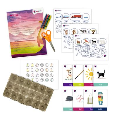 Kidzenze Word Puzzle. Bilingual Early Development Activity Kit for Preschoolers: Help Your Child Identify Letters and Simple Words. Improve Comprehensive Communication Skills, for Toddlers.