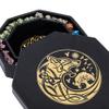 Black Gold Hollow Orb Dice and Gold World Tree & Wolf Dice Tray view 3