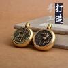 xiexuelian Zodiac Handle Piece Lucky Transfer Accessories Pure Brass Rotating Text Play Decompression Artifact Accessories Play pendant 1Pcs() view 4