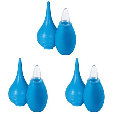 EZY DOSE Kids Ear Syringe and Nasal Aspirator | Sinus Relief and Mucus Sucker for Baby and Toddler | Easy to Clean and Dishwasher Safe,Blue,67193 (Pack of 3)