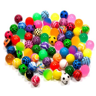 KISEER 100 Pieces Assorted Colorful Bouncy Balls Bulk Mixed Pattern High Bouncing Balls for Kids Party Favors, Prizes, Birthdays Gift (28 mm)
