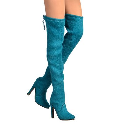 Fremego 1/6 Scale Female Shoes,Female High Heels Sandal Boots Shoes Accessory for 12inch PH TBL JO Action Figure Body (Green Boot)