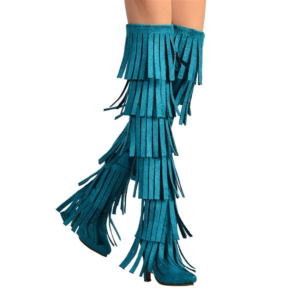 1/6 Scale Female Shoes,Female High Heels Sandal Boots Shoes Accessory for 12inch PH TBL JO Action Figure Body (Green Tassel Boots)