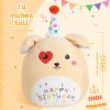 BSTAOFY 14'' Cute Happy Birthday Puppy Soft Plush Pillow Dog Stuffed Animal Birthday Gifts for Girls Boys Baby Kids view 4