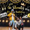 80s 90s Hip Hop Birthday Party Decorations - Glitter Rap Theme Banner & Backdrop - Funny Gold Chain Photo Booth Props view 3