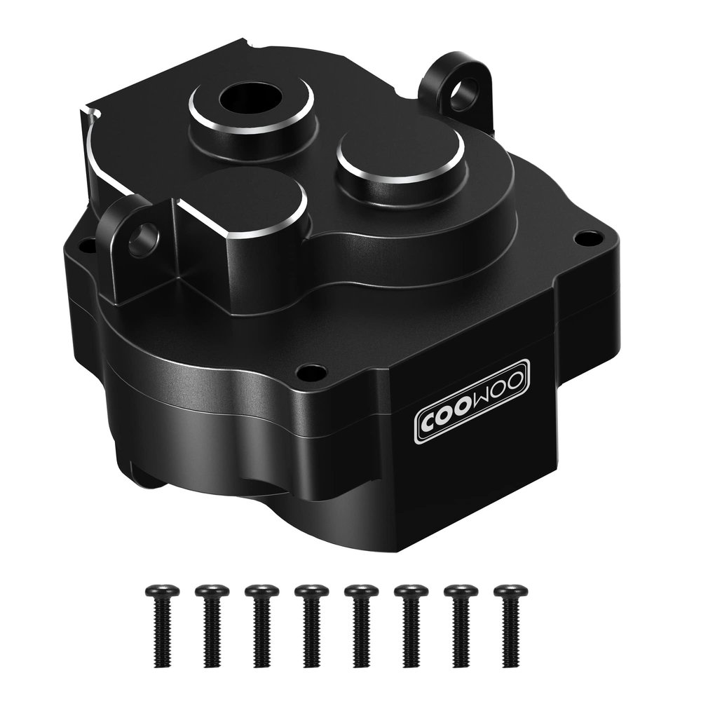 COOWOO RC Gearbox Housing, Aluminum Alloy Transmission Gearbox Case Upgrade Part for Traxxas 1/18 TRX-4M RC Crawler Cars, Black