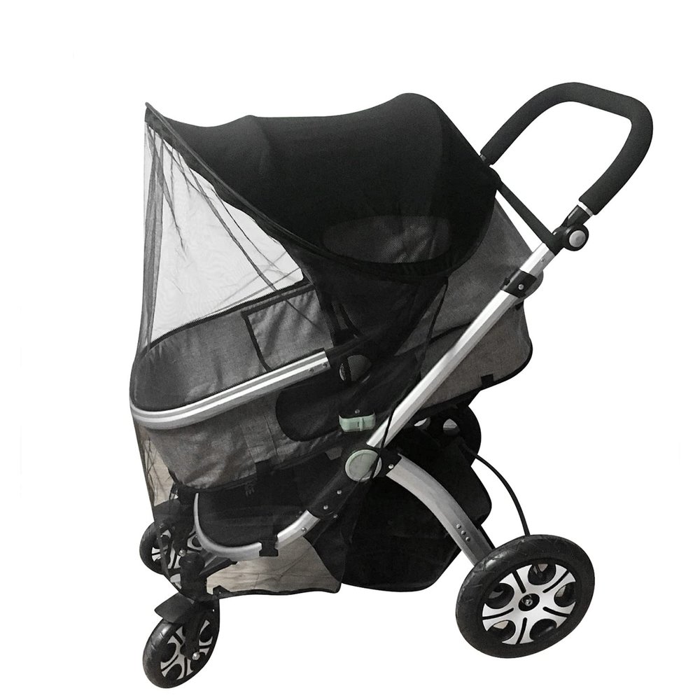 Baby Stroller Sun Shade with Mosquito Net Sun Shield Anti-UV Toddlers Stroller Canopy Summer Pram Sunshade Awning Breathable Pushchair Buggy Sun Rain Cover for Car Seat Jogger Accessories
