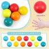 Bucherry 12 Pcs Montessori Wooden Balls 1.8 Inch Wooden Replacement Ball Educational Counting Toys Preschool Learning Material and Stacker Matching(Fresh Color) view 2