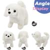 Hopearl Walking Dog Bichon Interactive Electronic Pet Plush Toy Puppy Woof and Moving Animated Nodding Head Gifts for Toddlers Birthday, White, 7'' view 2