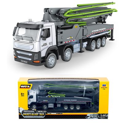 Gemini&Genius Concrete Pump Truck Toy for Kids and Todders Alloy 1-50 Die-cast Heavy Duty Wheeled Concrete Pumper Construction Vehicle Toys Collectible for Kids and Decoration for House