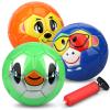 Dilabnba Mini Soccer Balls for Kids Toddlers 6-12 Months, 6'' Bouncy Soccer Footballs Sport Gear, Cute Little Animal Face Balls, Cool Soft Ball Gift for Girls Boys 2 3 4 5 6 7(3 PCS) view 1