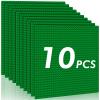 Pokiiulk Classic Baseplates Building Plates-Pack of 10 Large 10" x 10" Building Bricks,Compatible with All Major Brands,Perfect STEM Gift for Builders Age 3+ (Green) view 1