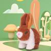 B Baosity Electric Rabbit Toys Plush Toy, Stuffed Animal Wiggling Ears, Realistic, Early Education for Easter Holiday Kids Toy, Brown White view 2
