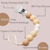 Ali+Oli Silicone Pacifier Clip for Baby (Natural) 100% Food-Grade BPA Free Newborn Pacifier Holder Infant Binky Clip for Baby Boy or Girl view 3