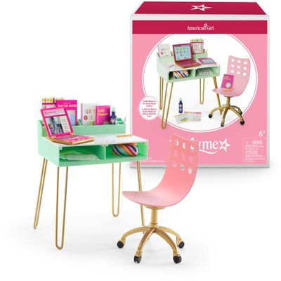 American Girl Truly Me 18-inch Doll Write On! Desk Playset with Pretend Laptop Computer and School Supplies, HPG84, for Ages 6+,