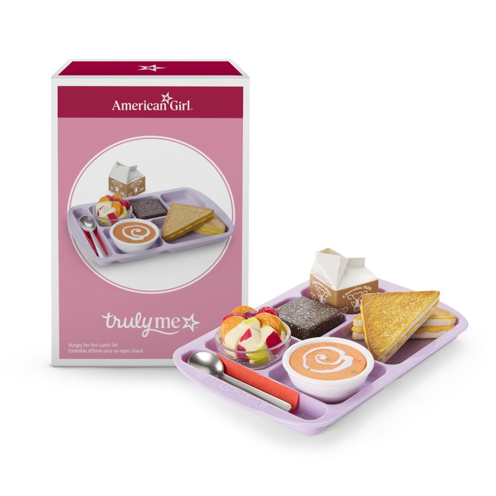 American Girl Truly Me 18-inch Doll Hungry for Hot Lunch Playset with Sandwich, Soup, Fruit, and Brownie, For Ages 6+