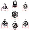 ENHANCE DND Metal Dice Set - 7pc Polyhedral Dice with 2-in-1 Vegan Leather Bag and Tray, Solid Metal Set for Dungeons and Dragons, Pathfinder, More RPGs (Collector's Edition Black) view 2