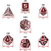 ENHANCE DND Metal Dice Set - 7pc Polyhedral Dice with 2-in-1 Vegan Leather Bag and Tray, Solid Metal Set for Dungeons and Dragons, Pathfinder, More RPGs (Collector's Edition Red) view 2
