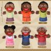 Lenwen 6 Pcs Family Hand Puppet Set Family Members Puppets with Movable Mouth Soft Plush for Boys and Girls Teens Kids Storytelling Play School Teaching Preschool (African American) view 3