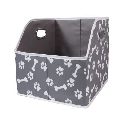 Geyecete Big Dog Toys Storage Bins Canvas Foldable Fabric Trapezoid with metal handles pet Baskets,Storage Bin Large toy box Organizer-BonePaw