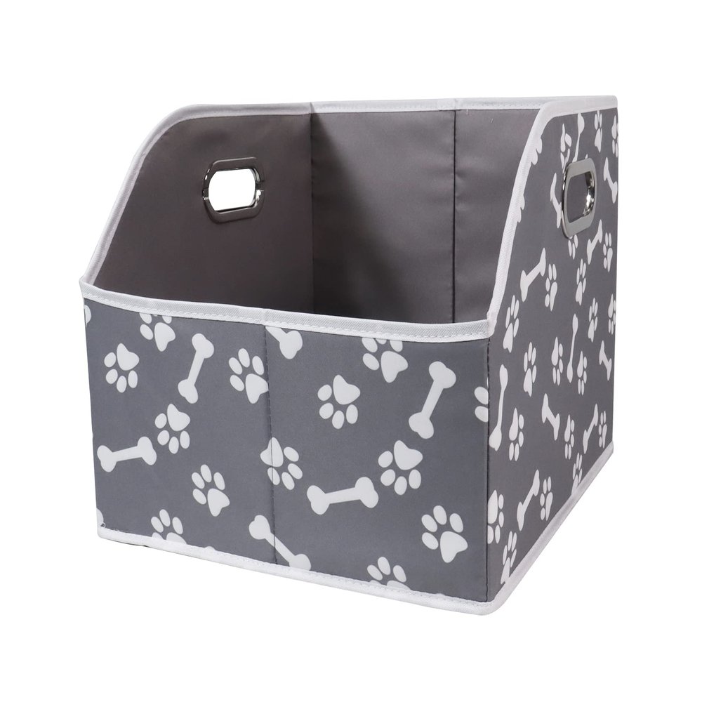 Geyecete Big Dog Toys Storage Bins Canvas Foldable Fabric Trapezoid with metal handles pet Baskets,Storage Bin Large toy box Organizer-BonePaw