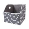 Geyecete Big Dog Toys Storage Bins Canvas Foldable Fabric Trapezoid with metal handles pet Baskets,Storage Bin Large toy box Organizer-BonePaw view 1