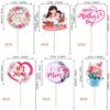 36 PCS Happy Mother's Day Cupcake Toppers Heart Flower #1 Best Mom Cupcake Toppers I Love Mom Cake Decorations for Happy Mother's Day Theme Women Birthday Party Supplies view 2