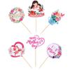 36 PCS Happy Mother's Day Cupcake Toppers Heart Flower #1 Best Mom Cupcake Toppers I Love Mom Cake Decorations for Happy Mother's Day Theme Women Birthday Party Supplies view 3