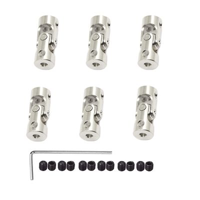 6Pcs 5mm to 5mm Joint Shaft Coupling Coupling Steering Connector Rotatable Joint Coupler for RC Robot Boat Car Crawler Motor