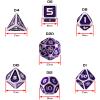 ENHANCE DND Metal Dice Set - 7pc Polyhedral Dice with 2-in-1 Vegan Leather Bag and Tray, Solid Metal Set for Dungeons and Dragons, Pathfinder, More RPGs (Collector's Edition Purple) view 2