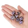ENHANCE DND Metal Dice Set - 7pc Polyhedral Dice with 2-in-1 Vegan Leather Bag and Tray, Solid Metal Set for Dungeons and Dragons, Pathfinder, More RPGs (Collector's Edition Purple) view 4