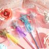 Honoson 50 Pcs Glitter Star Magic Wand Princess Wand Fairy Angel Star Stick with Ribbon for Girl Kid Birthday Wedding Princess Dress up Role Play Party Supply Favor, Pink Purple Gold Blue view 4