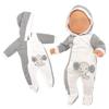 Miunana 13-15 Inch Baby Doll Clothes Elephant Jumpsuit Outfit 1pcs for New One Year Old 15 Inch Small Baby Doll Clothes Grey and White Doll Pajamas Clothes view 1