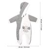 Miunana 13-15 Inch Baby Doll Clothes Elephant Jumpsuit Outfit 1pcs for New One Year Old 15 Inch Small Baby Doll Clothes Grey and White Doll Pajamas Clothes view 3