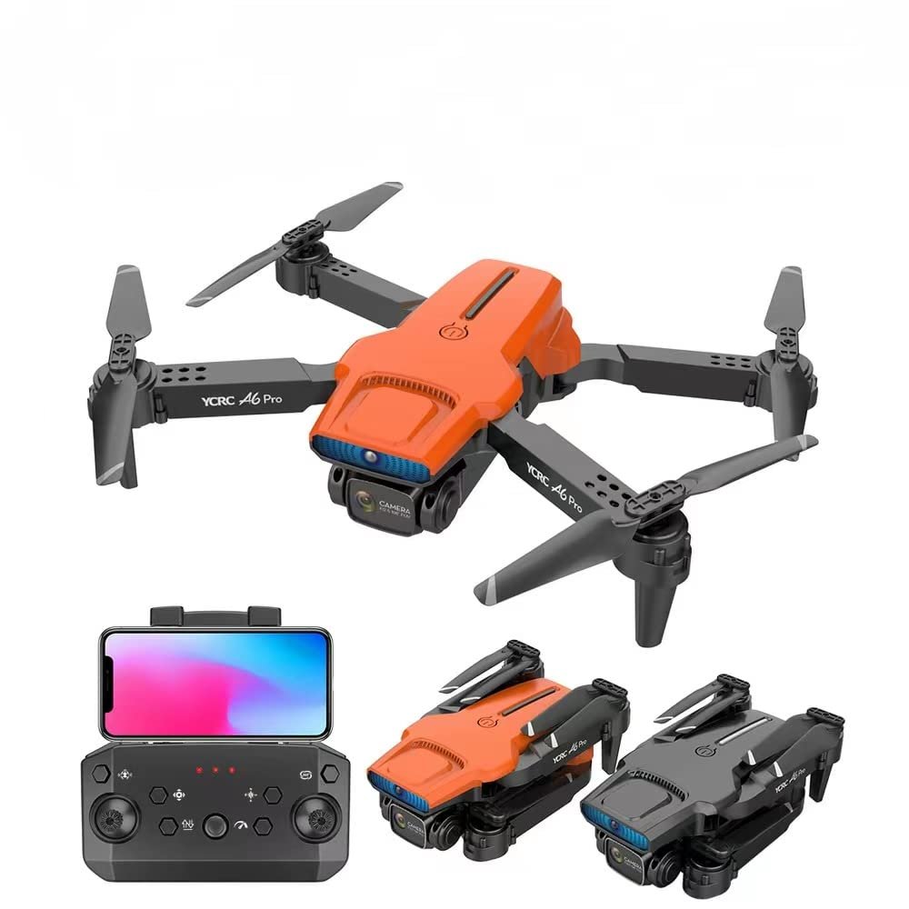 A6 Dual Camera Obstacle Avoidance Folding Drone (orange)