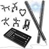 Moonhua Magnetic Fidget Pen, Upgraded Black Modular Magnet Writing Tool for Adults, DIY Multifunctional Decompression Desk Toy, Unique Birthday Gift for Office, Holiday Present for 14 Years and Up view 1