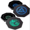 Silver Celtic Knot Dice Tray + Green Wolf Dice Tray view 1