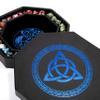 Silver Celtic Knot Dice Tray + Green Wolf Dice Tray view 2