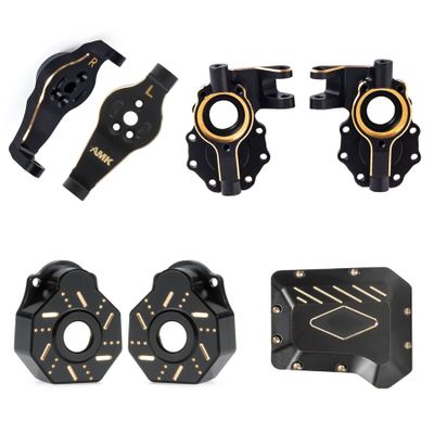 TRX4 Brass C-Hubs Caster Blocks Diff Cover Brass Front Axle Counter Weight for 1/10 RC Crawler TRX6 TRX4 Upgrade Parts (D 4-in-1)