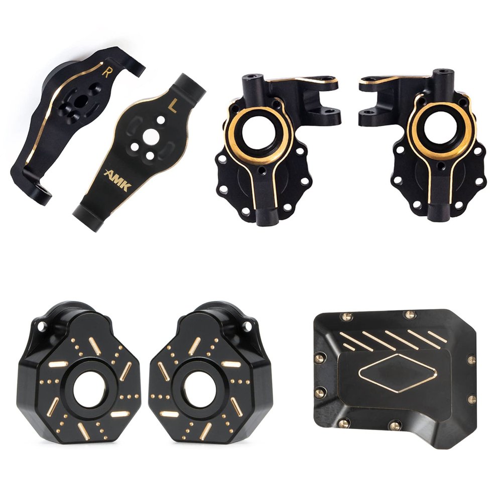 TRX4 Brass C-Hubs Caster Blocks Diff Cover Brass Front Axle Counter Weight for 1/10 RC Crawler TRX6 TRX4 Upgrade Parts (D 4-in-1)