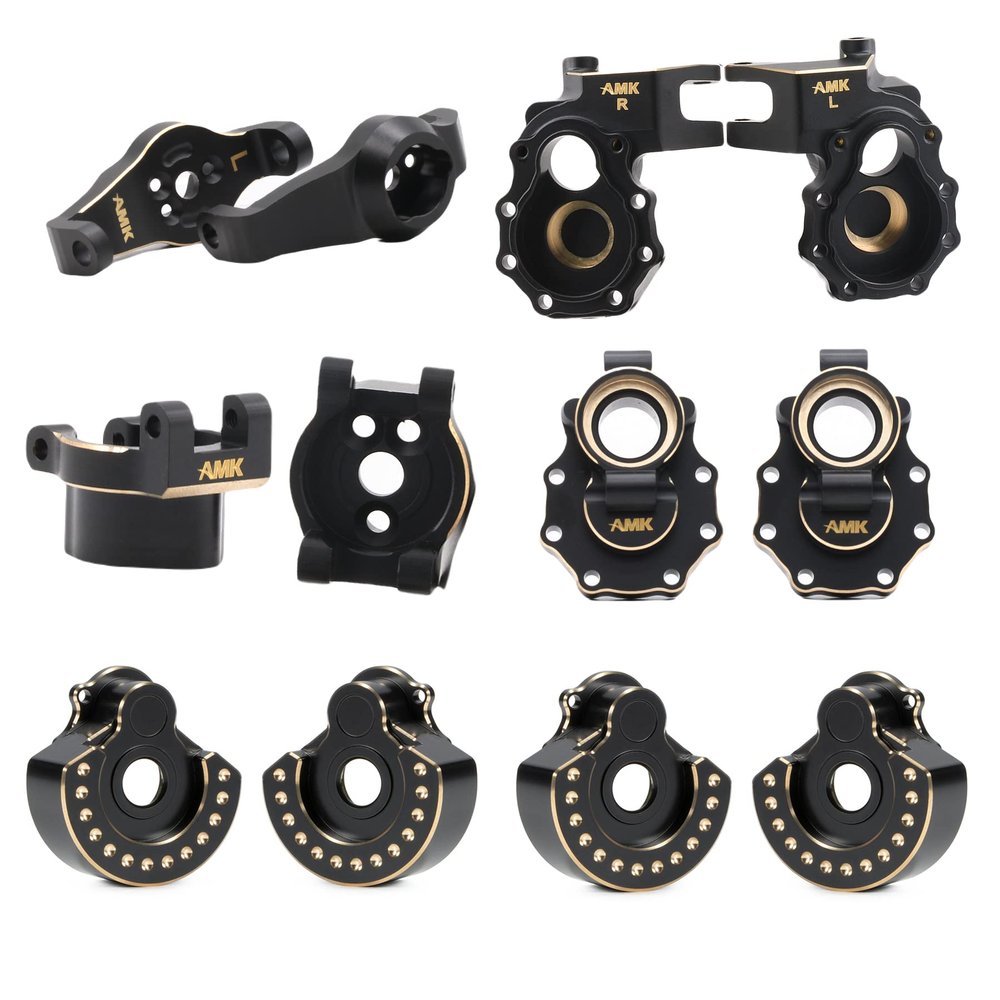 TRX4 Brass Brass Caster Blocks Steering Knuckle Rear Axle Mount Housings Inner Brass Counter Weight for 1/10 RC Crawler TRX6 TRX4 Upgrade Parts (B 6-in-1)